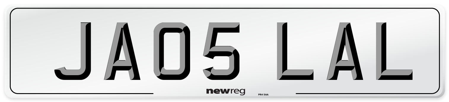 JA05 LAL Number Plate from New Reg